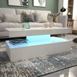 Jymtom - table basse led app contrôle 16 couleurs design blanc brillant moderne facile assemblage (focus ... Jymtom - table basse led app contrôle 16 couleurs design blanc brillant moderne facile assemblage (focus ...