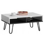 Table basse loft dora blanc noir pour le salon, le bureau, loft mk Table basse loft dora blanc noir pour le salon, le bureau, loft mk