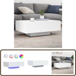 Table basse avec lumi�res led blanc 85x55x31 cm - table basse design - table basse led - table basse ...