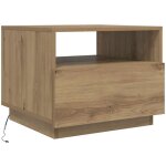 Table basse avec lumi�res led ch�ne artisanal 50x49x40 cm vidaxl