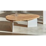 Table basse makalani plaqu�e fr�ne / laqu�e blanc 100 x 60 x 32 cm