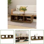 The living store - table basse marron miel 110x50x34 cm bois de pin massif - table basse - meuble salon ...