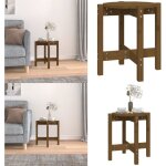 Table basse marron miel  42, 5x45 cm bois massif de pin - table basse - meuble salon - table d'appoint ...