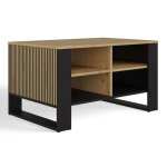 Mini - table basse rectangulaire industrielle - 90x58x50 - table basse avec deux étagères effet lattes ... Mini - table basse rectangulaire industrielle - 90x58x50 - table basse avec deux étagères effet lattes ...