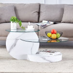 Table basse moderne et minimaliste en verre de s�curit� double couche avec une structure de support en ...