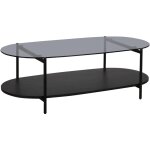 Table basse moderne ovale l 120 cm en verre bois noir