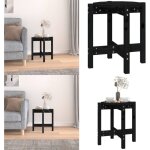 Table basse noir  42, 5x45 cm bois massif de pin - table basse - meuble salon - table d'appoint - table ...
