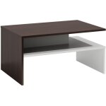 Table basse ola - moderne - 100x48x50 cm - blanc / wengé Table basse ola - moderne - 100x48x50 cm - blanc / wengé