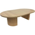 Oviala ? table basse ovale 120 cm ? plateau mdf effet bois de pin ? design moderne ? dimensions 120x70x35 ...