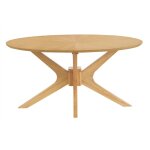 Table basse ovale bois clair ch�ne l90 cm dielli