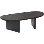 Table basse ovale bois de manguier et placage pierre noire. rebord en métal. l 119. 5 x p 60 x h 35cm ... Table basse ovale bois de manguier et placage pierre noire. rebord en métal. l 119. 5 x p 60 x h 35cm ...