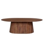 Meublorama - table basse ovale collection mitchel en bois exotique de manguier brun clair 120x70cm Meublorama - table basse ovale collection mitchel en bois exotique de manguier brun clair 120x70cm