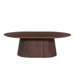 Table basse ovale collection mitchel en bois exotique de manguier brun foncé 120x70cm Table basse ovale collection mitchel en bois exotique de manguier brun foncé 120x70cm