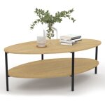 Idmarket - table basse ovale double plateau detroit design industriel Idmarket - table basse ovale double plateau detroit design industriel