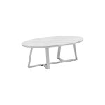 Homy france - table basse ovale gamma verre effet marbré blanc 120x60x45 cm Homy france - table basse ovale gamma verre effet marbré blanc 120x60x45 cm