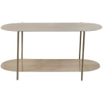 Table basse ovale en m�tal 100x51cm - taupe - rilo