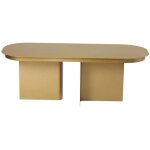 Table basse ovale en mtal 120x44cm - laiton - toko