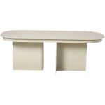 Table basse ovale en mtal 120x44cm - taupe - toko