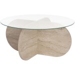 Calicosy - table basse avec pieds crois�s et plateau en verre tremp� d75 cm - aeris