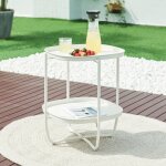 [en. casa] - table basse avec plateaux amovibles sandefjord acier 58 x 46 x 46 cm blanc