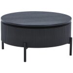 Table basse avec plateau pivotant placage fr�ne - noir - norvane
