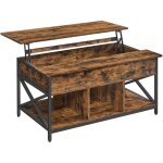 Table basse, plateau r�glable en hauteur, spacieuse, table de salon, 60 x 100 x (48 - 62) cm, marron ...