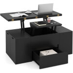 Table basse avec plateau relevable et 4 tabourets de rangement, compartiment cach� & tiroir, table basse ...
