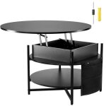 Mophorn - table basse  plateau relevable, ronde, 89, 9 cm, avec rangement supplmentaire, pour salon, ...