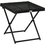 Table basse pliable de jardin style cosy chic dim. 40l x 40l x 40h cm m�tal �poxy r�sine tress�e imitation ...