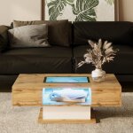 Tanant - table basse rectangulaire 110x60x40cm - table de salon avec lumière led à couleur changeante, ... Tanant - table basse rectangulaire 110x60x40cm - table de salon avec lumière led à couleur changeante, ...