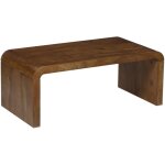 Table basse rectangulaire en bois de manguier massif 100cm noyer