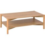 Table basse rectangulaire d�cor bois double plateau 110cm naturel - harmony