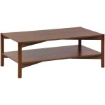 Table basse rectangulaire décor bois double plateau 110cm noyer - harmony Table basse rectangulaire décor bois double plateau 110cm noyer - harmony