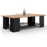 Idmarket - table basse rectangulaire eli noir plateau faon htre 100 cm