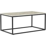 Beliani - table basse rectangulaire avec plateau effet marbre blanc en mdf et cadre en m�tal noir au ...
