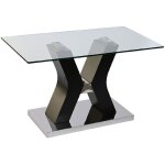 Pegane - table basse rectangulaire en verre trempé / bois mdf - longueur 120 x profondeur 60 x hauteur ... Pegane - table basse rectangulaire en verre trempé / bois mdf - longueur 120 x profondeur 60 x hauteur ...