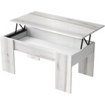 Table basse relevable contemporaine albo blanche 100 x 50 cm Table basse relevable contemporaine albo blanche 100 x 50 cm