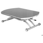 Table basse relevable - giovanni marchesi - colombia - extensible - verre gris - 8 couverts