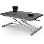 Table basse relevable - giovanni marchesi - mirage - ch�ne gris - design contemporain - 6 � 8 couverts ...