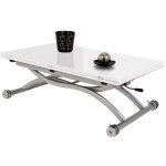 Table basse relevable - giovanni marchesi - mirage - laqu� blanc - r�glable 30 - 78 cm - 6 � 8 couverts ...