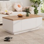 Table basse relevable moderne 4 tiroirs - mcanisme double levage scuris - plateau extensible blanc ...