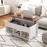Table basse relevable moderne, table basse de salon a plateau relevable, table basse transformable avec ... Table basse relevable moderne, table basse de salon a plateau relevable, table basse transformable avec ...