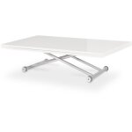 Table basse relevable philadelphia xl blanc laqu