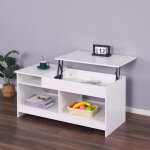 Table basse relevable avec rangement et etageres