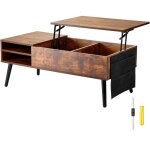 Table basse relevable, table rectangulaire de 39, 4 po avec poches de rangement supplémentaires, table ... Table basse relevable, table rectangulaire de 39, 4 po avec poches de rangement supplémentaires, table ...
