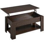 Table basse relevable tables de salon avec compartiment cach� et �tag�re de rangement table de salle ...