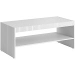 Table basse roasio, avec étagère et grande surface d'appui, surélevée du sol, 120x57 h50 cm, blanche Table basse roasio, avec étagère et grande surface d'appui, surélevée du sol, 120x57 h50 cm, blanche