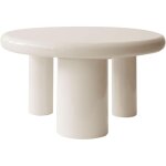 Table basse ronde 70 cm en mdf effet laqu� ivoire