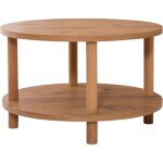 Calicosy - table basse ronde 2 niveaux décor pin atlantique d70 cm - roby Calicosy - table basse ronde 2 niveaux décor pin atlantique d70 cm - roby