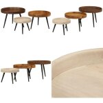 Vidaxl - tables basses rondes 3 pcs bois de manguier massif - table basse ronde - set de tables basses ... Vidaxl - tables basses rondes 3 pcs bois de manguier massif - table basse ronde - set de tables basses ...